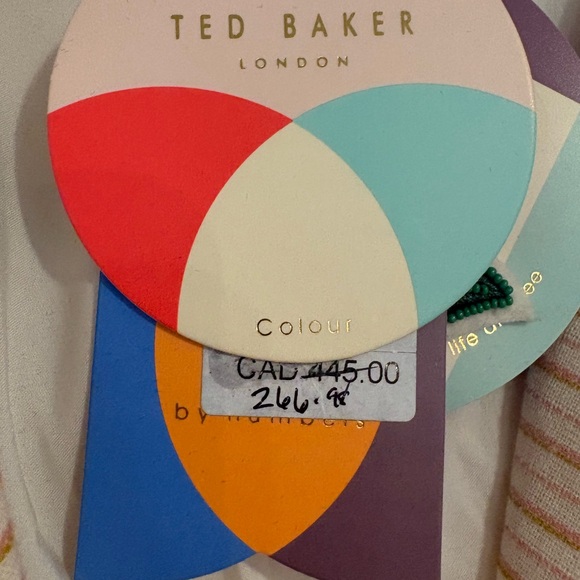 TED BAKER ALTAA COLOUR BY NUMBERS STRIPE COTTON BLAZER IN IVORY - Picture 9 of 13